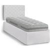 Talamo Italia Letto Singolo Cleonice, Set Testata in Ecopelle con Rete Ortopedica e mantovana, 100% Made in Italy, Adatta a Letto Singolo, Materasso Incluso, Cm 80x190, Bianco