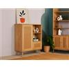 Dmora - Credenza Zenara, Buffet da soggiorno, Madia da salotto, Dispensa da cucina, 90x40h110 cm, Quercia
