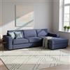 Dmora Talamo Italia - Divano letto con penisola Adelia, Sofà con apertura girevole, Penisola contenitore Destra, Braccioli slim, 100% Made in Italy, Cm 260x95h90, Blu