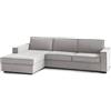 Dmora Divano Letto con penisola Adelina, Sofà con penisola Contenitore Sinistra, Braccioli Standard, 100% Made in Italy, Cm 280x95h90, Grigio