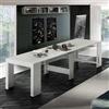 Dmora Consolle Allungabile Martino 90x300x77h cm Bianco Larice Lucido 12 Posti Allungabile, Meccanismo Estensione Allunghe Centrali Made in Italy