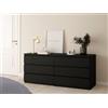 Dmora - Credenza Victoire, Buffet da soggiorno, Madia da salotto, Dispensa da cucina, 154x50 h68 cm, Nero