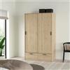 Dmora - Guardaroba 2 ante Leonore, Mobile camera da letto, Cabina armadio portabiti, Armadio appendiabiti, 121x60 h200 cm, Rovere