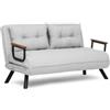 Dmora - Divano Letto 2 posti Merak, Sofà trasformabile, Divanetto per Ospiti, Poltrona Letto, 133x78 h78 cm, Grigio Chiaro