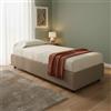 Dmora Letto Singolo Serena, Letto Contenitore con Rivestimento in Ecopelle, 100% Made in Italy, Apertura Frontale, Adatto per Materasso Cm 90x190, Tortora