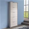 Dmora - Scarpiera Margherita, Mobile multiuso da ingresso con 5 ante a ribalta, Armadietto portascarpe moderno, 100% Made in Italy, 67x18h184 cm, Larice