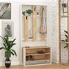 Dmora - Mobile da ingresso Eridia, Entratina appendiabiti, Composizione per atrio, Consolle portaoggetti multifunzione, 90x36 h180 cm, Bianco e Quercia