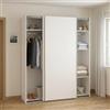 Dmora - Armadio multiuso 2 ante Margot, Mobile multifunzionale, Mobiletto scarpiera, Guardaroba porta scarpe, 179x65 h220 cm, Bianco