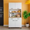 Dmora - Credenza Artesian, Buffet da Soggiorno, Madia da Salotto, Dispensa da Cucina, 72x40 h185 cm, Bianco e Rovere