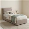 Talamo Italia Letto Singolo Vanessa, Letto Contenitore con Rivestimento in Tessuto, 100% Made in Italy, Apertura Frontale, Adatto per Materasso Cm 80x190, Tortora