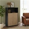 Dmora - Credenza Perrine, Buffet da soggiorno, Madia da salotto, Dispensa da cucina, 80x34 h124 cm, Rovere e Grigio