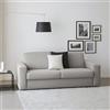 Dmora Talamo Italia - Divano fisso 3 posti Mara, Sofà Soggiorno in tessuto imbottito, Braccioli slim, 100% Made in Italy, Cm 200x95h90, Grigio