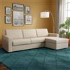 Dmora Talamo Italia - Divano letto con penisola Alisea, Sofà apertura girevole, Penisola contenitore reversibile, Braccioli slim, 100% Made in Italy, Cm 260x95h90, Tortora