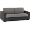 Dmora Talamo Italia - Divano letto 2 posti Alexis, Sofà apertura girevole in tessuto imbottito, Braccioli standard, 100% Made in Italy, Cm 200x95h90, Grigio e Antracite
