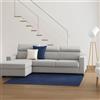 Dmora Talamo Italia - Divano fisso con penisola Viviana, Sofà ad angolo con chaise longue sinistra in tessuto, Braccioli standard, 100% Made in Italy, Cm 280x95h85, Grigio