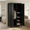 Dmora Guardaroba 2 Ante Madeline, Mobile Camera da Letto, Cabina Armadio portabiti, Armadio Appendiabiti, 102x58 h199 cm, Nero