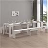 Dmora - Panca Torquato, Set di 2 sedute per Tavolo da Pranzo, Panche allungabili, 290x25h45 cm, Bianco