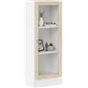 Dmora - Libreria Alexiane, Scaffale da ufficio, Mobile portalibri, Biblioteca, 41x28 h107 cm, Bianco e Quercia