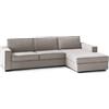 Dmora Talamo Italia - Divano fisso con penisola Maia, Divano ad angolo, Sofà con penisola contenitore Destra, Braccioli slim, 100% Made in Italy, Cm 260x95h90, Tortora