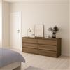 Dmora - Credenza Victoire, Buffet da soggiorno, Madia da salotto, Dispensa da cucina, 154x50 h68 cm, Rovere