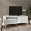 Dmora - Mobile porta TV Ocosta, Credenza da soggiorno, Armadio basso per TV, Base parete attrezzata, 135x40 h50 cm, Bianco