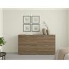 Dmora - Credenza Solene, Buffet da soggiorno, Madia da salotto, Dispensa da cucina, 140x40 h82 cm, Rovere