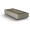 Dmora Talamo Italia - Letto singolo Ilaria, Letto contenitore con rivestimento in tessuto, 100% Made in Italy, Apertura frontale, adatto per materasso Cm 90x190, Beige