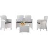 Dmora - Set Salotto da Esterno Urano, Set da Giardino con Cuscini, Salottino Indoor e Outdoor Effetto Rattan, 100% Made in Italy, Bianco