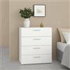 Dmora - Cassettiera Valerie, Settimino multiuso, Comò camera da letto, Mobile con cassetti, 70x40 h82 cm, Bianco