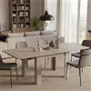 Dmora - Tavolo allungabile Otto, Consolle ausiliare da cucina, Tavolo allungabile, 100% Made in Italy, cm 90x90h75, Olmo perla