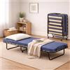 Dmora Talamo Italia Letto Pieghevole salvaspazio Rosalba, Brandina con Rete a doghe, Lettino Singolo, 100% Made in Italy, 80x200h40 cm, Materasso Incluso, Blu, 200 cm (Memory)