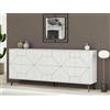 Dmora - Credenza Elysium, Buffet da soggiorno, Madia da salotto, Dispensa da cucina, 184x35h77 cm, Bianco