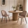 Dmora - Set di 2 sedie Stinson, Poltrona rivestita in velluto, Sedia da pranzo imbottita, Seduta per riunioni, 51x54h82 cm, Grigio tortora
