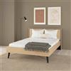 Dmora - Letto piazza e mezza Capucin, Sommier per camera da letto, Giroletto per stanza, Struttura porta materasso, 207x153 h91 cm, Rovere