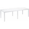Dmora - Tavolo da esterno Roma, Ripiano rettangolare allungabile da pranzo, Tavolo da giardino estensibile effetto rattan, 100% Made in Italy, 150/220x90h72 cm, Bianco