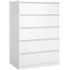 Dmora Cassettiera Georgette, Settimino Multiuso, Comò Camera da Letto, Mobile con cassetti, 77x50 h111 cm, Bianco Lucido