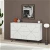 Dmora - Credenza Chiron, Buffet da Soggiorno, Madia da Salotto, Dispensa da Cucina, 123x35 h62 cm, Bianco