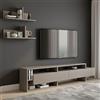 Dmora - Parete attrezzata Eudora, Composizione Soggiorno, Mobile Salotto Multiuso, Armadio Porta TV, 180x32 h42 cm, Beige