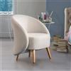 Dmora Poltrona Annarella, Poltrona di Design da Salotto, 100% Made in Italy, Poltroncina Relax in Tessuto Imbottito, Cm 70x60h80, Beige