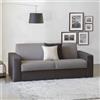 Dmora Divano Letto 2 posti Alena, Sofà Apertura Girevole, Tessuto Imbottito, Braccioli Slim, 100% Made in Italy, Cm 160x95h90, Grigio e Antracite