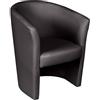 Dmora Poltrona con Rivestimento in finta pelle, Colore Nero, cm 65 x 78 x 60