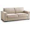 Dmora Talamo Italia - Divano letto 2 posti Abigail, Sofà Soggiorno con apertura girevole, Tessuto imbottito, Braccioli standard, 100% Made in Italy, Cm 200x95h90, Beige