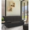 Dmora Talamo Italia - Divano letto 2 posti Alisee, Sofà con apertura a carrello in tessuto imbottito, Cuscini inclusi, 100% Made in Italy, Cm 125x90h85, Grigio