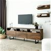Dmora - Mobile porta TV Solanis, Credenza da soggiorno, Armadio basso per TV, Base parete attrezzata, 170x30h40 cm, Noce