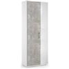 Dmora Scarpiera Tarassaco 37x72x195h cm Bianco un Cassetto 6 Ripiani, Mobile Portascarpe 2 Ante Made in Italy
