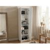 Dmora - Armadio multiuso Medea, Portascarpe a 2 ante e 5 ripiani, Mobile multifunzione, 100% Made in Italy, cm 60x38h200, Bianco lucido