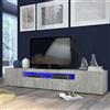 Dmora Mobile Porta TV Jesse 40x200x37h cm Grigio Cemento 2 Ripiani Apertura Battente e a Ribalta, 4 Vani Made in Italy