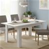 Dmora Tavolo per Sala da Pranzo Estensibile, Colore Bianco Lucido, cm 140 x 90 x h78