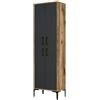 Dmora - Scarpiera Mimosa, Mobile portascarpe, Armadio da ingresso multiuso, Mobiletto per calzature, 60x35h200 cm, Noce e Antracite