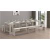 Dmora - Panca Torquato, Set di 2 sedute per Tavolo da Pranzo, Panche allungabili, 290x25h45 cm, Cemento